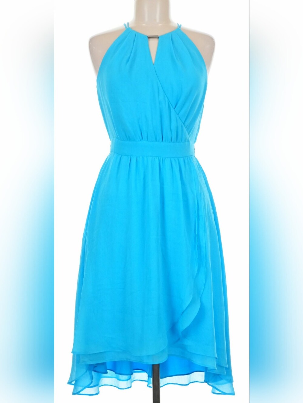 WHBM Santorini Sky Blue‎ Halter Dress | Wedding Guest & Formal 8 NWT